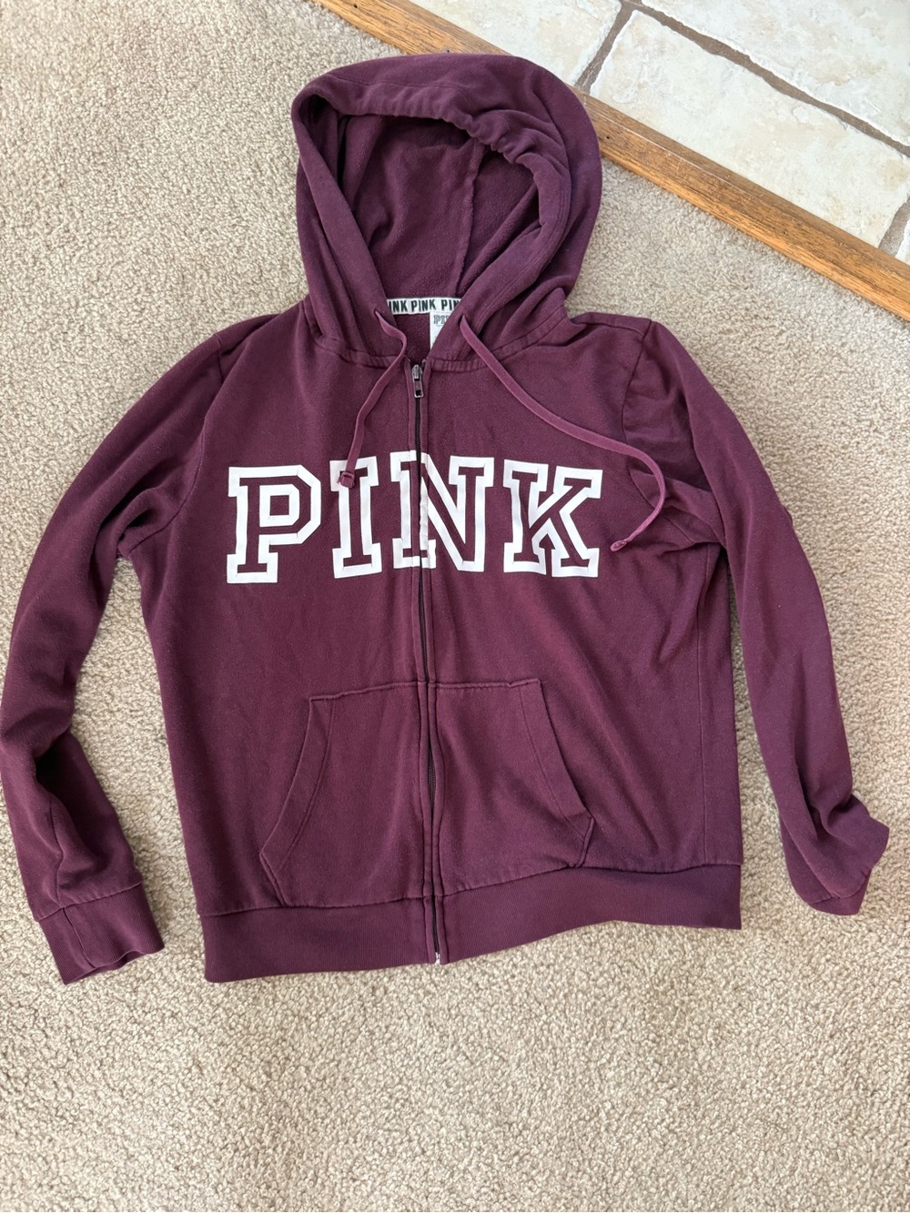Victoria's Secret PINK Burgundy Zip-up
